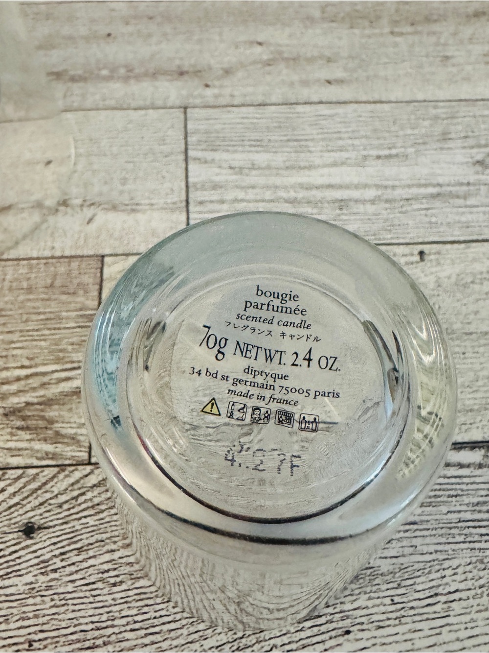 2 Diptyque Empty Glass Candle Jars Citrouille 6.5 oz and Jasmin 2.4 oz - Picture 3 of 3